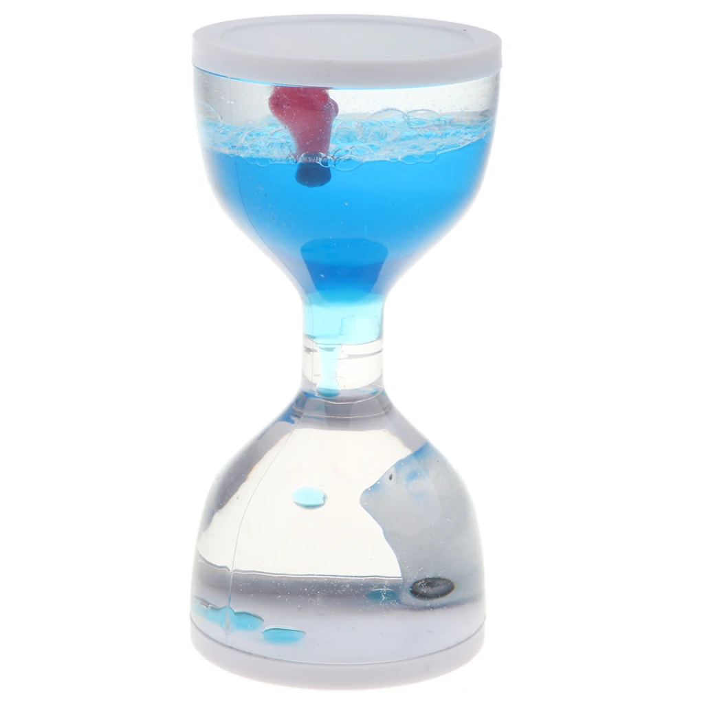 Dolphin Liquid Motion Bubbler Timers, Oil Hourglass Sensory Relaxation Toy Visual Bubble for Office & Desk Decor Xmas Gifts