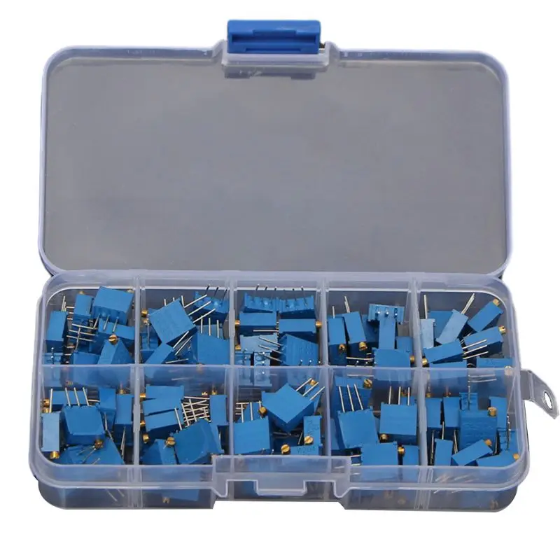 

Trimming Resistor Adjustment Potentiometer Value Assortment Multiturn Variable Resistor Trimmer Potentiometer Kit