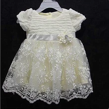 Anlencool 2017 New Baby Toddler Enfants Fille Dentelle Blanche Parti Pageant De Mariage Dress Vêtements haute qualité Nouveau-Né bébé dress