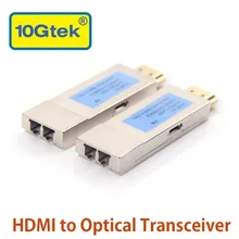 10Gtek a Pair of HDMI to Optical Transceivers, Extender LC Connector, HDMI 1.4a Support, up to 300M at OM3 Fiber 