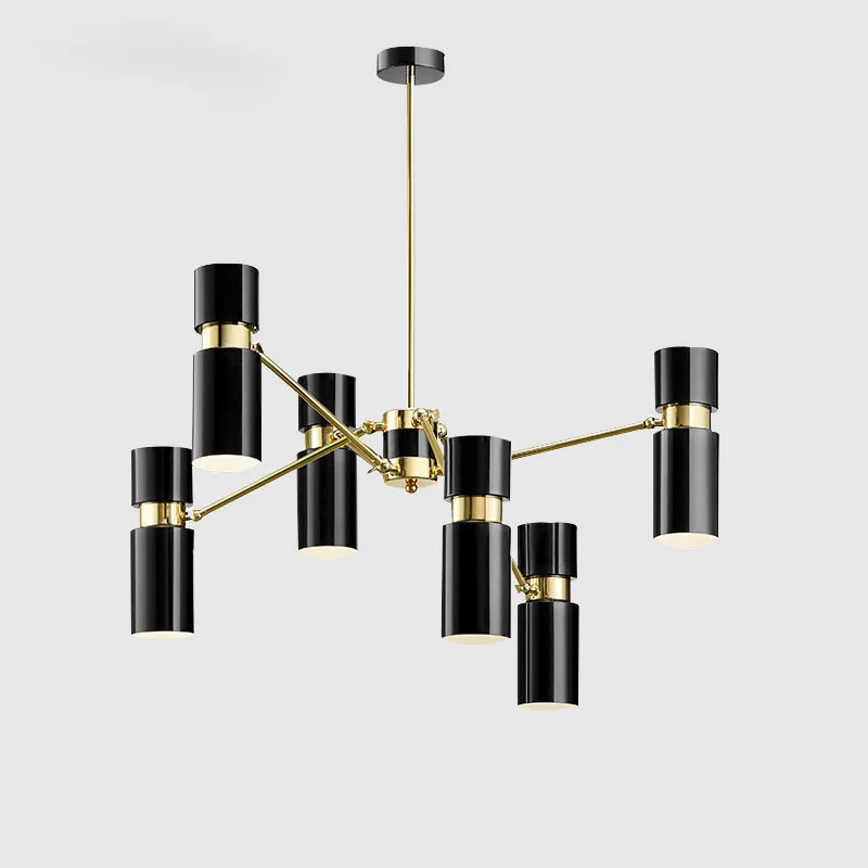 Modern black LED chandelier Nordic Aluminum lighting study dining living room hanging lamp bedroom home fixtures