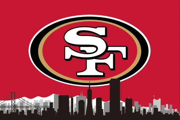 San Francisco 49ers logo skyline flag 3x5ft 100D polyester digital printing flag with Metal ...
