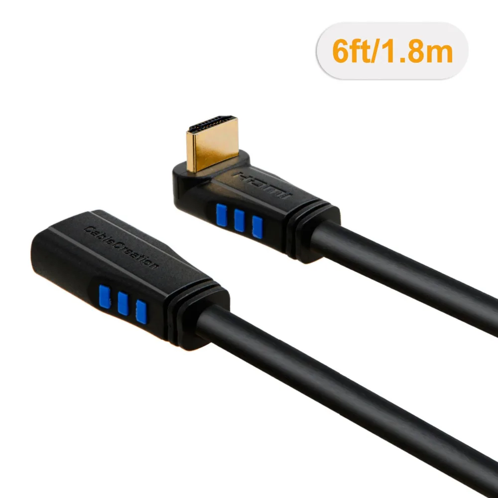 Удлинительный кабель, HDMI, кабельный угол вверх 270 градусов 4 к(60 Гц) HDMI 2,0 мужчин и женщин кабель, 3D видео, Ethernet и т. д
