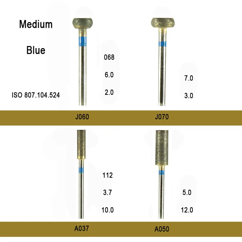10 шт. Стоматологическая дрель средней зернистости синий hp Алмазные Боры для лаборатории полный спеченные алмазные боры шлифовальные инструменты