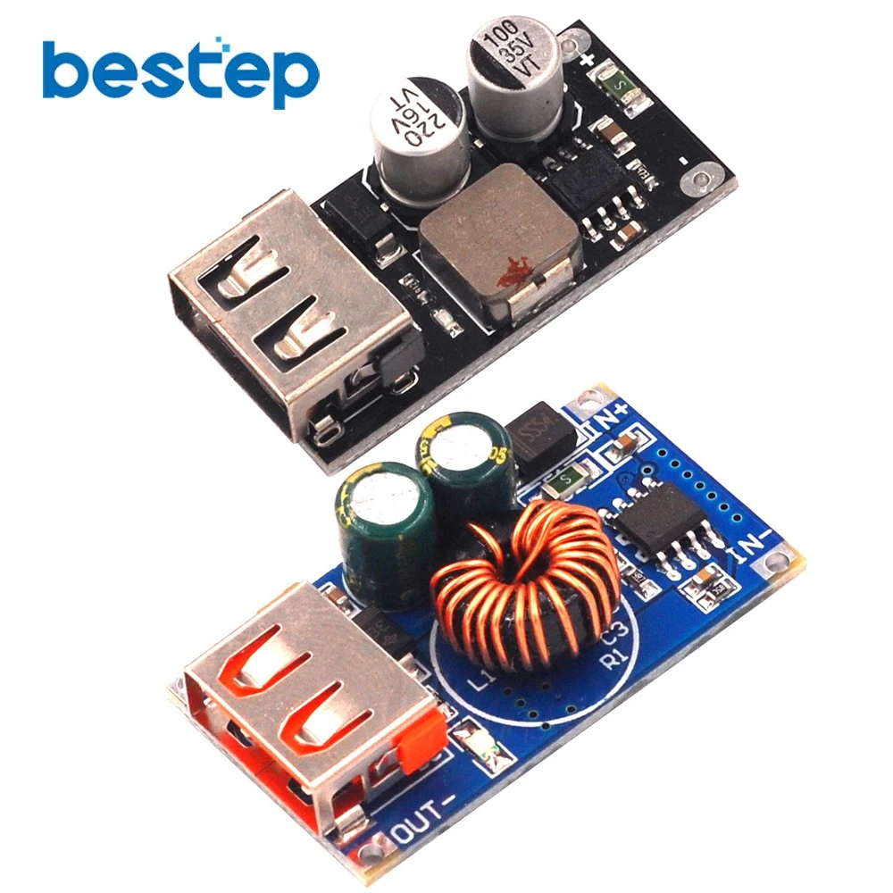 USB конвертер QC3.0 QC2.0 понижающий модуль зарядки 6 32 В 9 12 24 для быстрой печатная плата