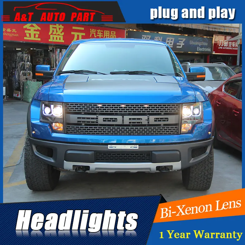 Top new front light car styling for ford F150 headlights 2009-2014 bi xenon lens led high beam H7 xenon head lamps For F150 led drl 2
