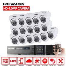 HCVAHDN CCTV камера DVR системы комплект 4MP 16 каналов HDMI 1080 P 5MP 4MP AHD DVR NVR телефон вид Купол видеонаблюдения камера системы