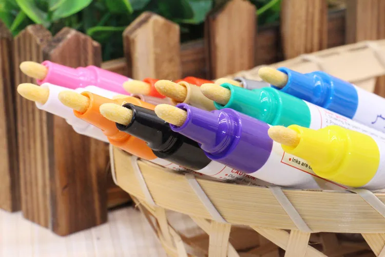 Colorido à Prova Água à Base de Óleo Marcadores para Faça Vibrante Dwaterproof Tinta Você Mesmo Scrapbooking Álbum Carro Graffiti Desenho Papelaria Decoração Canetas 12 3 Material escolar e de escritório