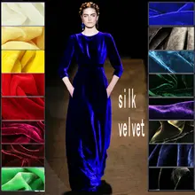 Freies verschiffen 65 farbe silk velour stoff seide samt stoff für samt kleid seide stoff