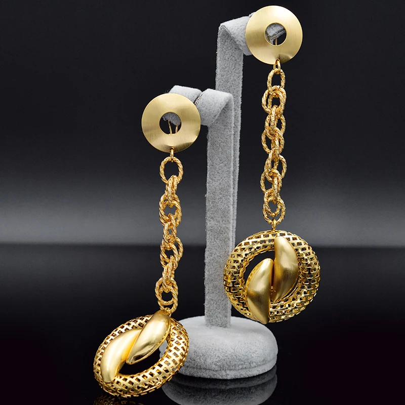 

ZEADear Jewelry Big Round Earrings Long Drop Dangle Earrings For Women Fashion Ethnic Jewelry Findings For Wedding Engagement