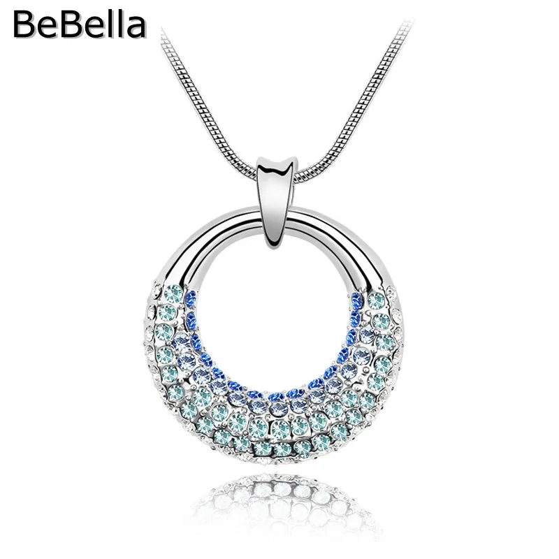Женское колье BeBella с подвеской из чешского хрусталя подарок для женщин|circle pendant