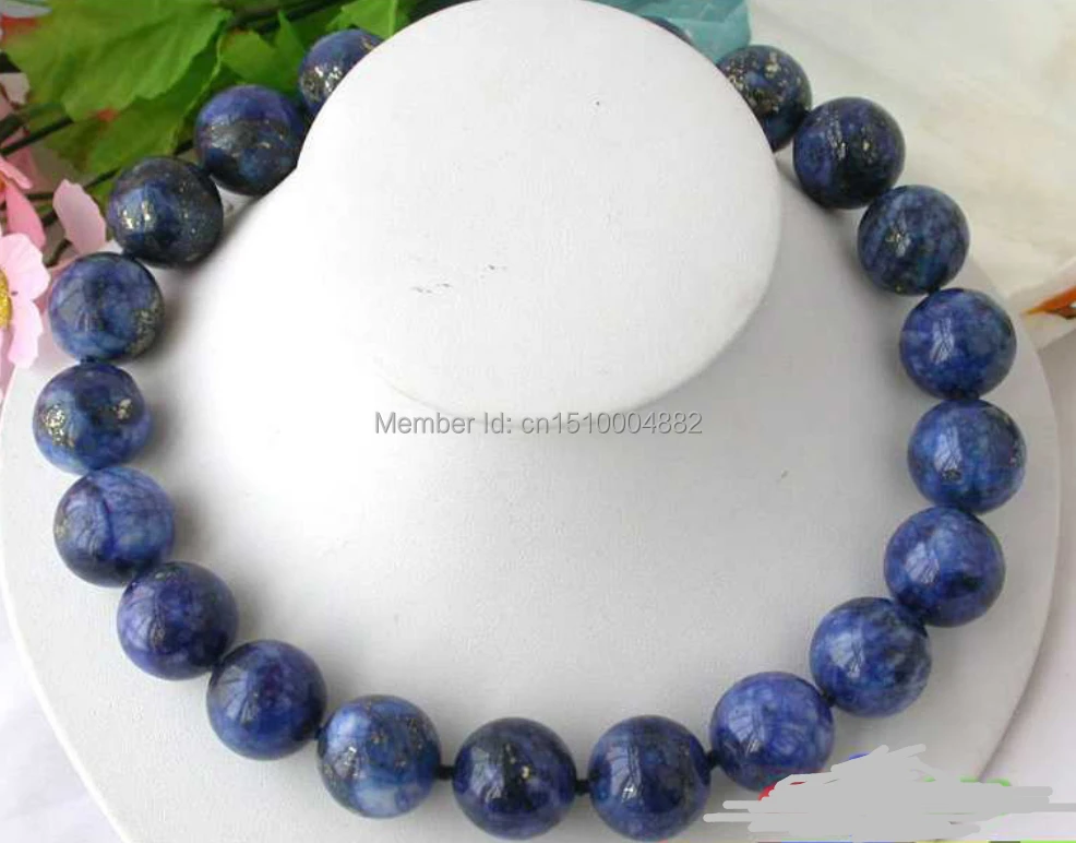 

shitou 00767 17INCH 20mm blue round lapis lazuli necklace