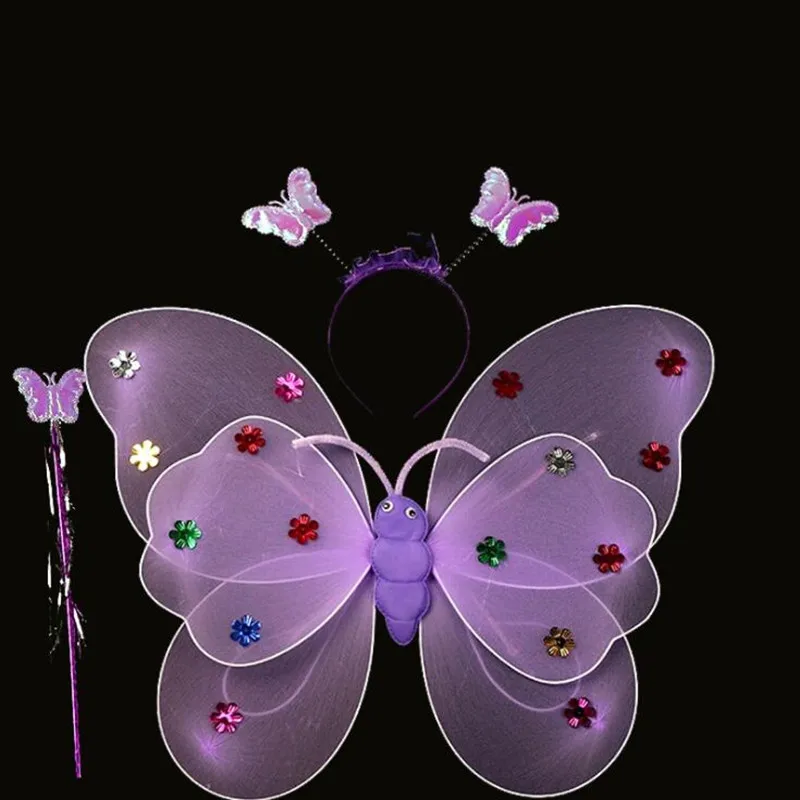 Мигающий светодиодный головной убор принцессы с крыльями бабочки; волшебные палочки; юбка для девочек; реквизит для выступлений; Светящиеся вечерние принадлежности для Хэллоуина - Цвет: 22
