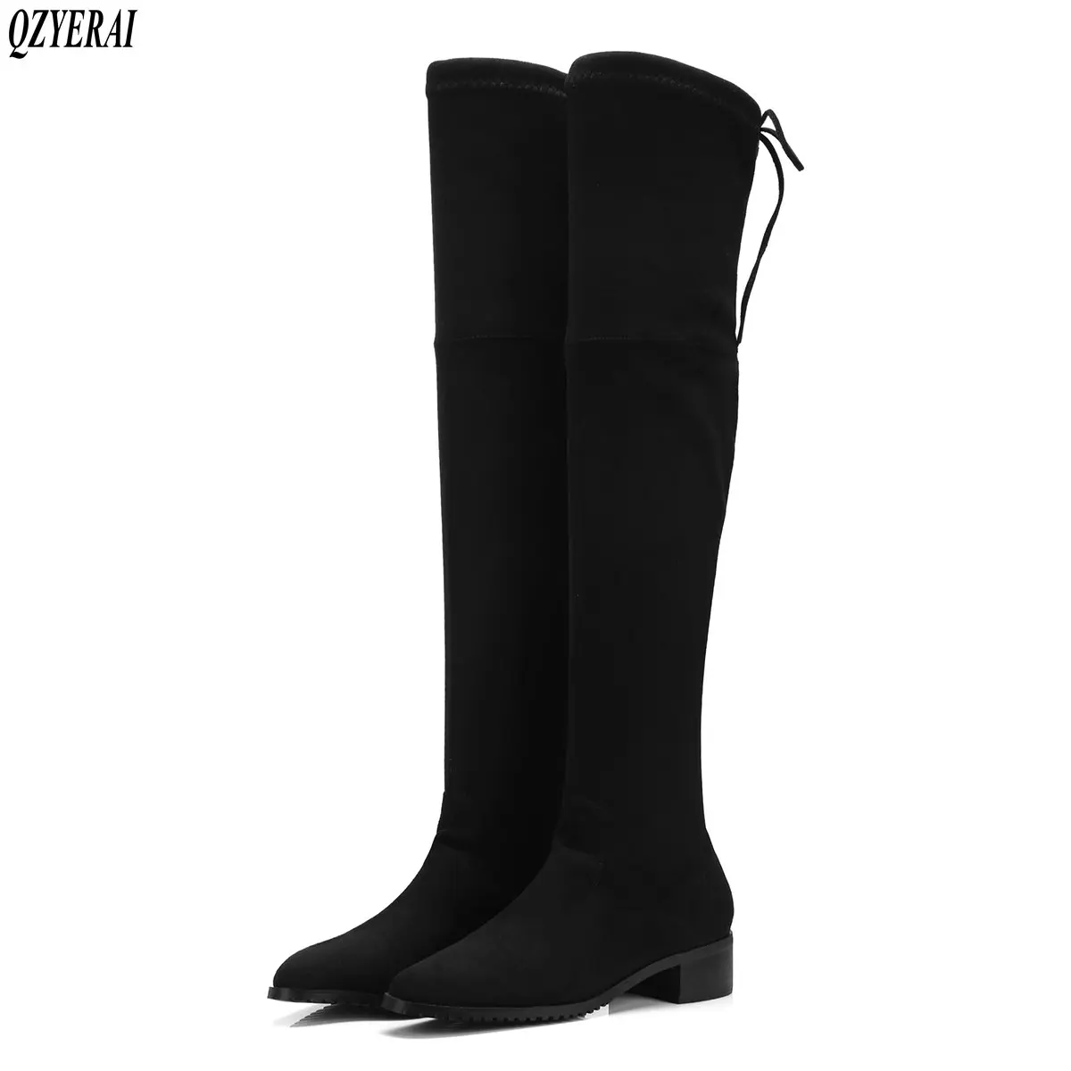 

QZYERAI New style for autumn over knee long tube women's boots elastic strength slim back boots and women's shoes