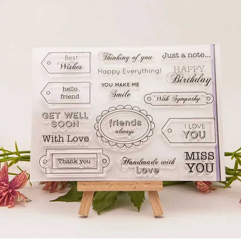 

Common word tag Transparent Clear Stamps for DIY Scrapbooking/Card Making/Kids Christmas Fun Decoration Supplies