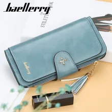 2019 Baellerry Tassel Buckle Women Wallet Long Color Card Mobile Phone Handbag Card Bag Luxury Wallet.