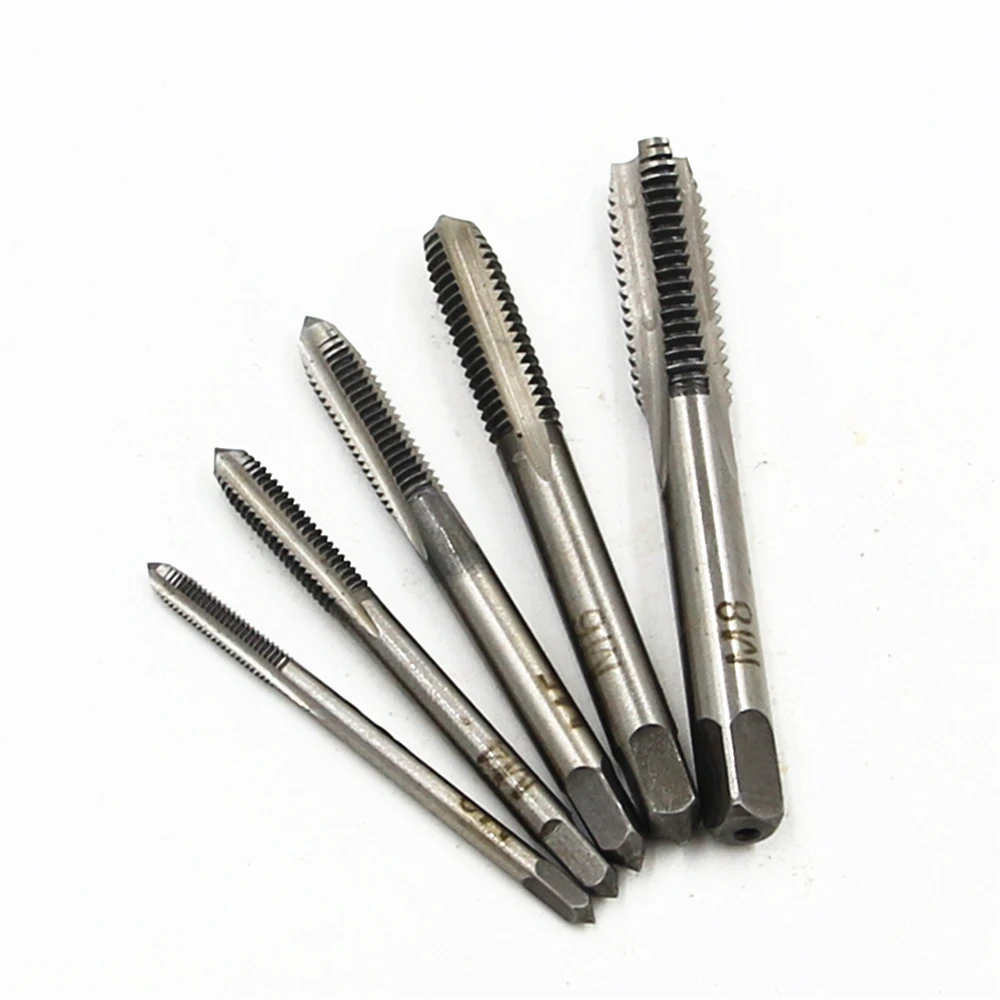 

FGHGF HSS Manual Tap Set Tap Screw Straight Groove Thread Metric Plug Tap 3mm 4mm 5mm 6mm 8mm M3-m8 Handle Grinding Tool
