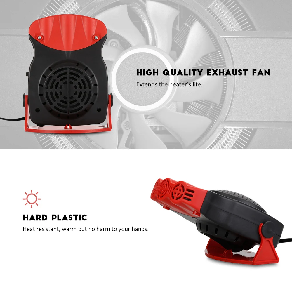 VicTsing Car Fan Heater 12V Car Portable Fan Heater Windscreen Window Demister Defroster 150W Cooling Fan Car Heater             (7)