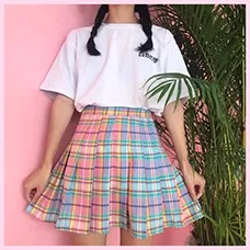 New-Rainbow-Plaid-Skirt-Women-Kawaii-Harajuku-Mini-Pleated-Skirt-Korean-Uniform-Midi-Skirt-Cute-High.jpg_640x640