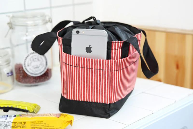 Baby Insulation Bag Feeding Milk Food Warm Drawstring Stripe Mommy Travel Breast Milk Bottle Thermal Portable Casual Tote BB5036 (5)
