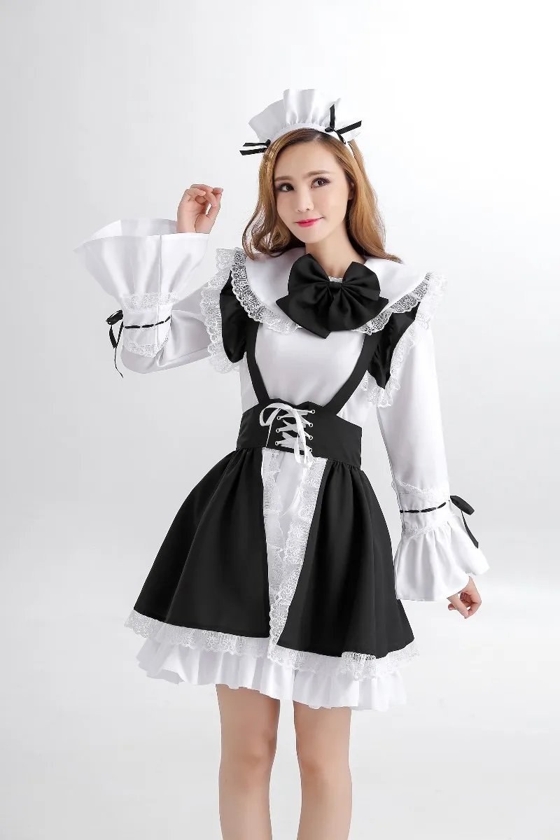 Костюм горничной для косплея, женский костюм, сексуальное платье японского аниме, супер милый наряд высокого качества