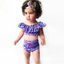 Новинка года; купальный костюм Русалочки для маленьких девочек; детский купальный костюм из двух предметов; купальный костюм принцессы; пляжная одежда