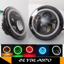 Лидер продаж, лидер продаж! Красивый Ангел глаз светодиодный головной-свет 7 дюймовый круглый 75 Вт с высокой мощностью ближнего и дальнего света светодиодный drivinglight с halo светодиодный свет для jeep