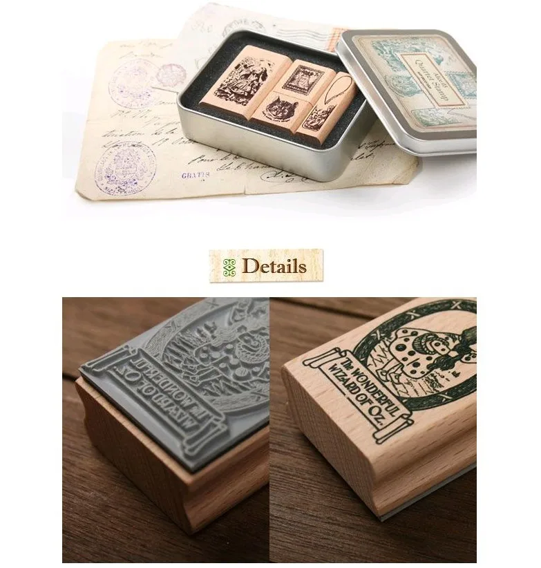 DIY старинный деревянный штамп Ретро жестяная коробка Алиса штампы с Дороти для скрапбукинга украшения дома
