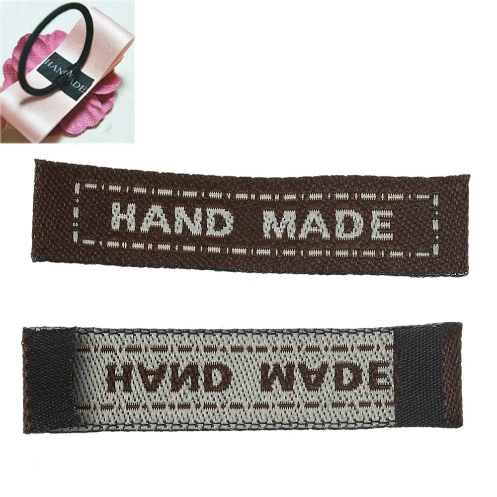 

DoreenBeads Cotton Woven Printed Labels DIY Scrapbooking Craft Rectangle Hand Made, 4.5x1cm, 200 PCs
