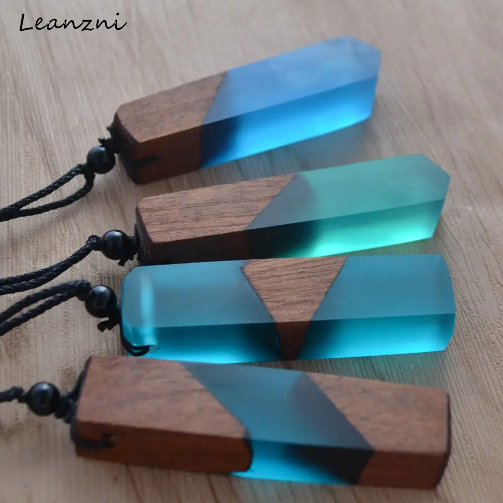 Leanzni – collier Vintage en bois et résine pour hommes et femmes, pendentif, chaîne en corde tissée, bijoux à la mode, cadeaux, meilleures ventes