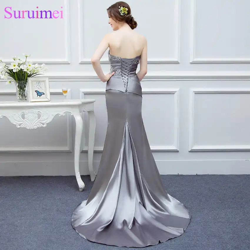 evening dress silver