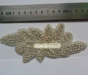 

Bling clear Glass Crystal Rhinestone Sew On Trims Costume Silver Sewing Trimming, iron on patches DIY wedding dress decoration