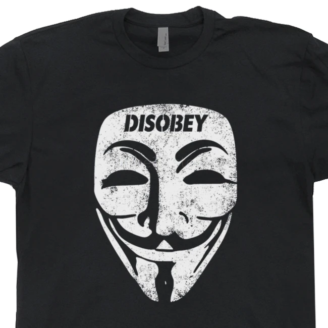 Гай Фокс Маска футболка V For Vendetta хакер 2021 Новый Уличная Мужская с коротким