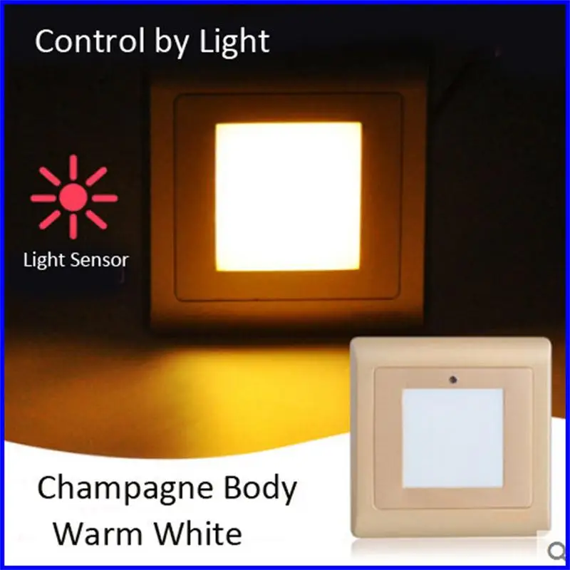 Light Sensor Diffused Step Lights LED Recessed Wall Lamps Emergency