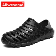Allwesome Men Croc Aqua Shoes Beach Eva Hole Sandals Summer Outdoor Breathable Water Shoes Slip on Lightweight Mules Garden Clog weideng slippers women eva crocus clogs garden shoes lightweight beach sandals casual water slip on outdoor shoes