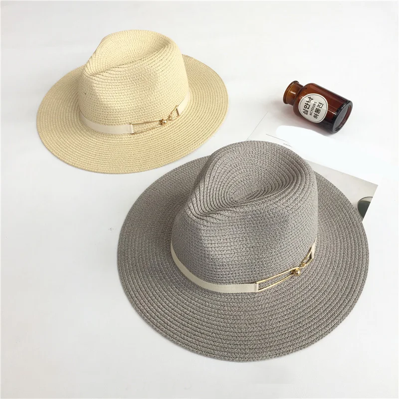 PLOERMIN летняя соломенная модная джазовая шляпа для женщин уличная леди мягкая фетровая шляпа с широкими полями Панама декорации с лентой праздничные пляжные шляпы