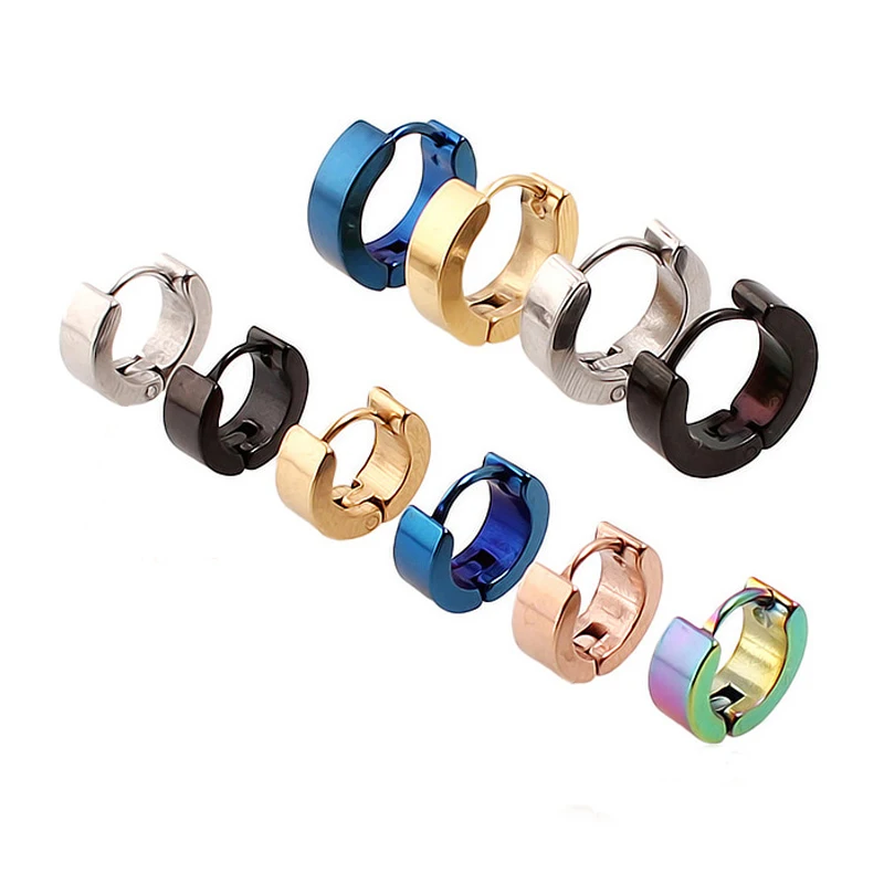 Alisouy pendientes de estilo Rock de acero inoxidable para hombre y ...