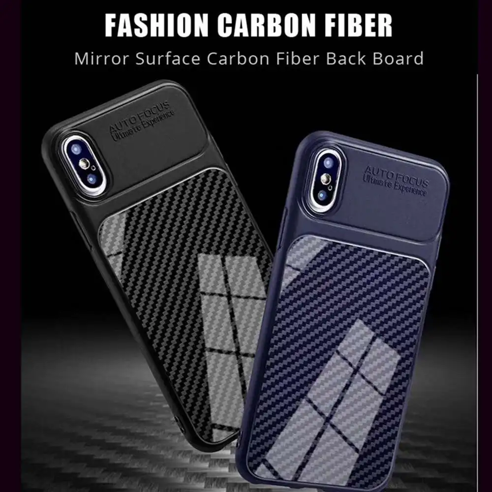 KISSCASE Carbon Fiber Case For iPhone XS Max XR Back Cover Soft