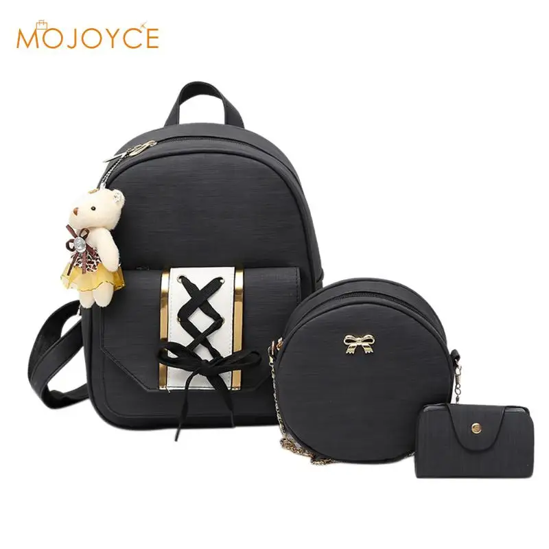 

Vintage Backpack Set Mochila for Women PU Leather Backpack for Girls School Shoulder Bag 3Pcs/Set Rucksack mochilas mujer 2019