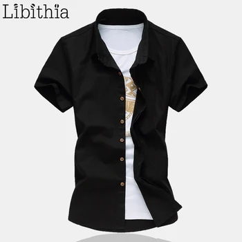 

Thin Cotton Linen Men Solid Colors Dress Shirt Short Sleeve Social Casual Brand Shirt Slim Fit BigSize 5XL 6XL Summer Blouse S77
