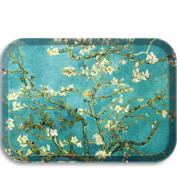 

High class Scandinavian Style Melamine Serving Tray,Safety Fast Food Tray, Rectangular Serving Plate and Platters,12inch