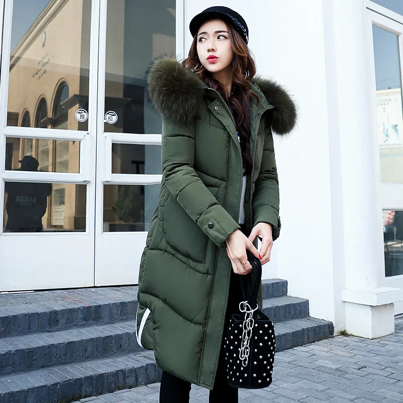 2018 Parkas Women Winter Coats Casual Fashion Winter Women Parka Overcoats Ladies Slim Long Jackets Coat Black Green Gray MDR107