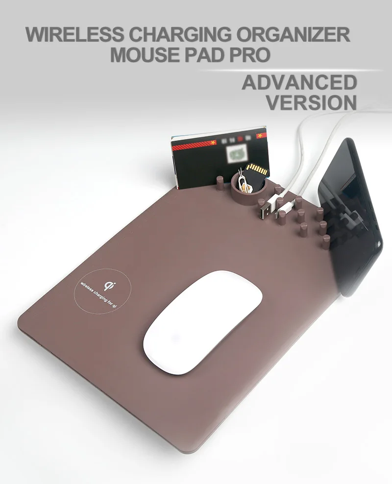 Ascromy Wireless Charger Mouse Pad Qi Wireless Charging Charger Storage Mouse PadMat for Iphone 8 Plus X Samsung Galaxy S8 S7 (7)