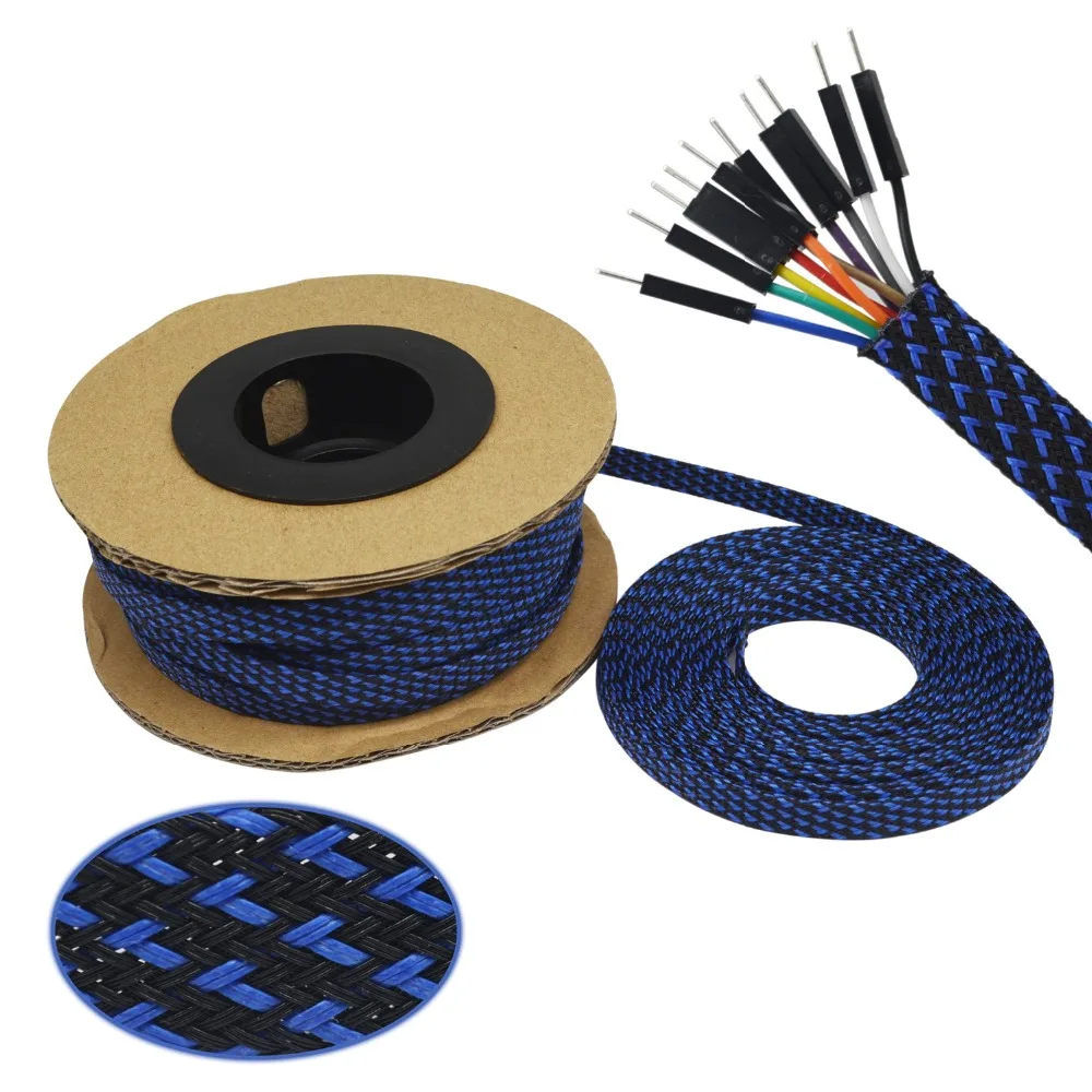 100ft-Blackblue 30 м 4 6 8 10 12 14 16 мм оплетка для домашних животных расширяемый рукав высокая