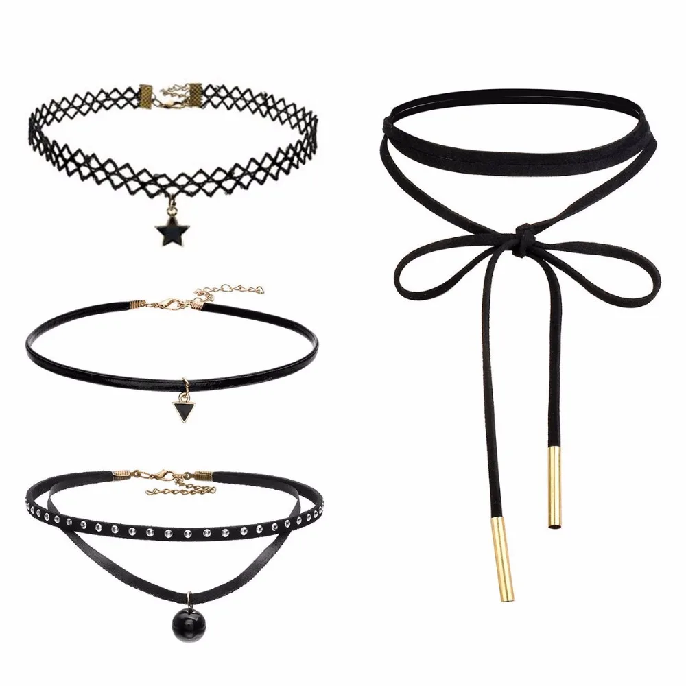 Buy 4 Pcs/Sets Fashion Harajuku Vintage Black Shoelace