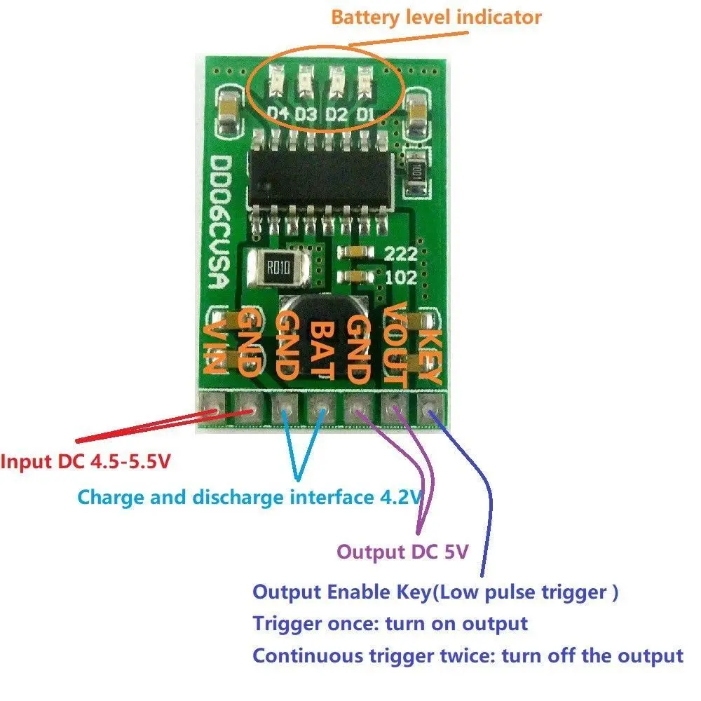 DYKB DC 5V 2.1A Мобильная мощность Diy плата 4 2 V зарядка/разрядка (boost)/защита