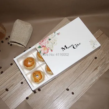 

100pcs Flower Pattern Fashion Wedding Candy Box Kraft Paper Gift Mooncake Egg Cake Nougat Biscuit Box Baking Gift Boxes