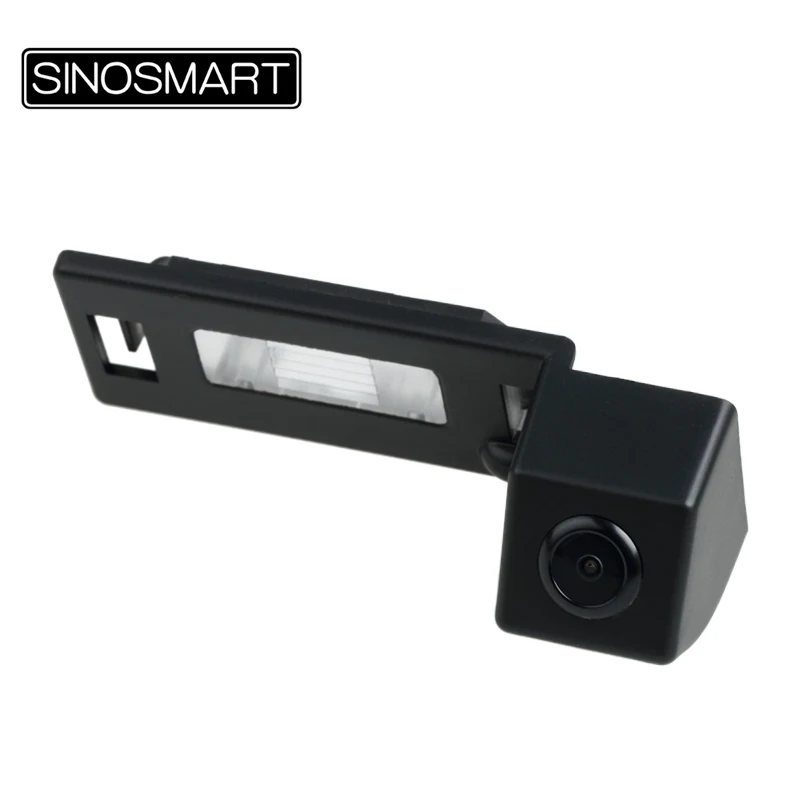 

SINOSMART In Stock Car Rear View Parking Backup Camera for Skoda Superb Yeti Firm Installation in Number Plate Light Hole