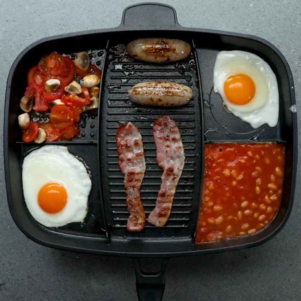 

5 In 1 Multi-purpose Separation Master Pot Fryer Pan Breakfast Non-Stick Grill Fry Oven Meal Skillet Barbecue Plate Roasting Pan