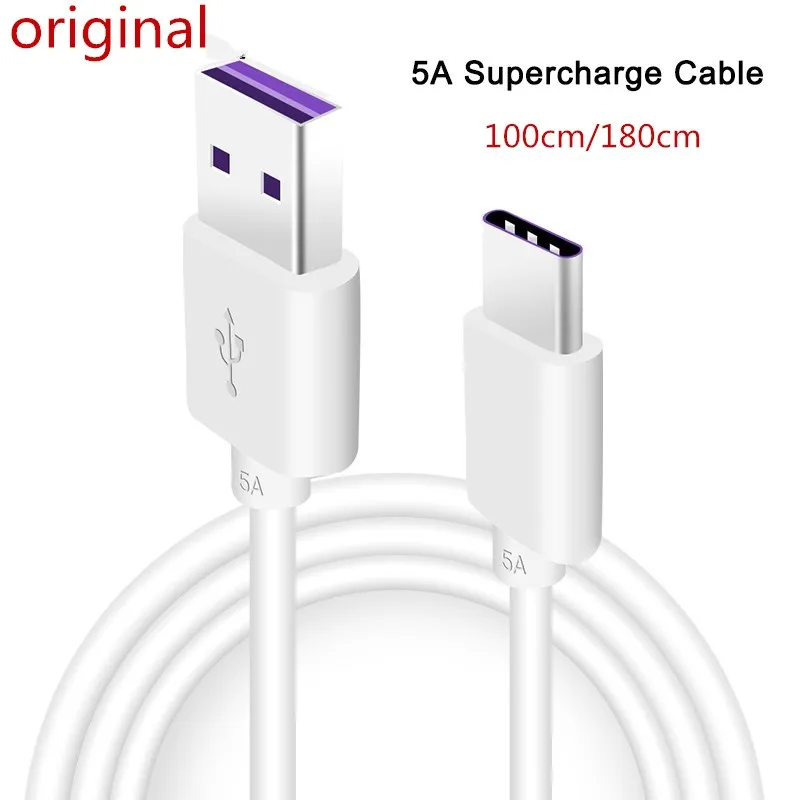 

Huawei p20 pro 5A Super charge Cable USB TYPE C Fast Charge Data Cable For MATE 9 10 Pro P9 P10 Plus Honor 9 10 v10 100CM/180CM